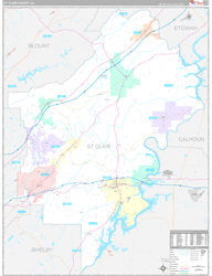 St. Clair County, AL Wall Map Premium Style 2024